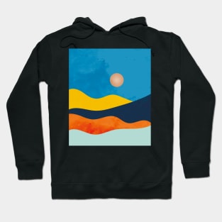 A sun landscape with colorful geometrical shapes Hoodie